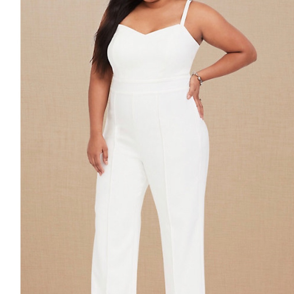 White wide leg jumpsuit
